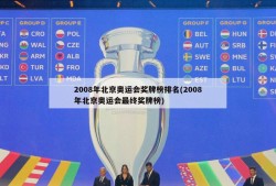 2008年北京奥运会奖牌榜排名(2008年北京奥运会最终奖牌榜)